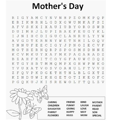 mother's Day Word Search Printable from ActivitiesForKids.com with words relating to the holiday #mothersDay #wordsearch Mothers Day Word Search, Holiday Word Search, Mother's Day Games, Parenting Daughters, Mothers Day Coloring Pages, Mother's Day Printables, Mother's Day Activities, Classroom Activity, Crafts For Seniors