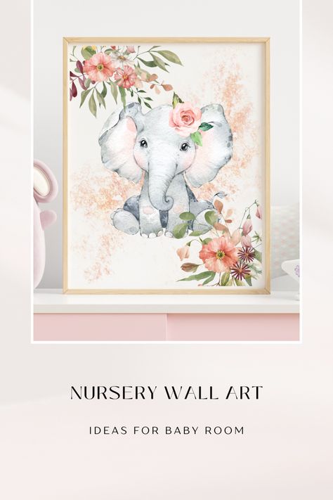 Wall art for baby girl nursery/kids room Nursery Inspo, Cute Elephant, Elephant Print, Room Inspiration Bedroom, Custom Gifts, Las Vegas Nevada, Nursery Wall, Girl's Room