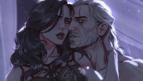 Witcher Fanart, Geralt Yennefer, Yennefer Witcher, Geralt And Ciri, The Witcher Game, The Witcher Wild Hunt, Personaje Fantasy, The Witcher Geralt, Witcher Art