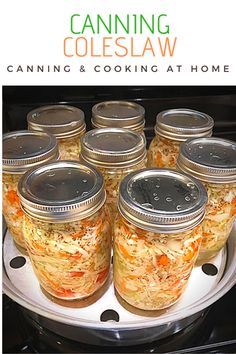 Coleslaw for Canning - CANNING AND COOKING AT HOME Pressure Canned Meals, Pickled Coleslaw Recipe, Canned Cabbage Recipes, Canning Coleslaw, Canned Coleslaw, Canned Cabbage, Canning Cabbage Recipes, Pickled Coleslaw, Canning Cabbage