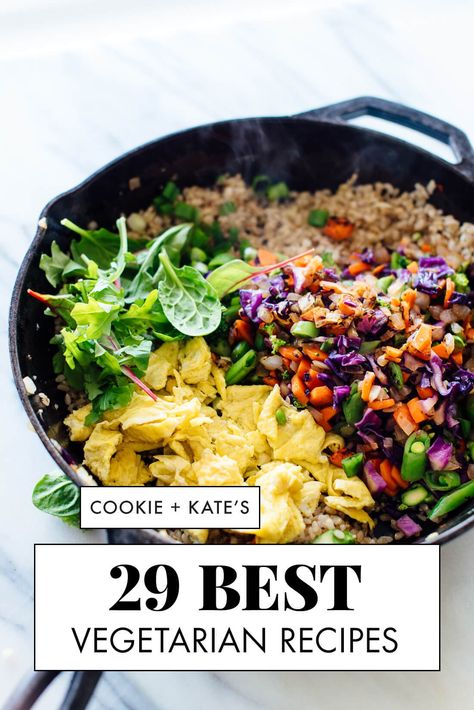 Find 29 of the best vegetarian recipes on the all-vegetarian food blog, Cookie and Kate! These are our most popular meatless main dishes. 100% delicious! Cookies And Kate Recipes, Cookie And Kate Recipes, Cookie And Kate, Meatless Recipes, Meatless Main Dishes, Best Vegetarian Recipes, Healthier Eating, Diet Vegetarian, Beef Stroganoff