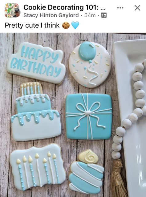 Birthday Cake Cookies Decorated, Party Cookies Decorated, Corporate Anniversary, Cookies Birthday, Cookie Cake Birthday, 50 Birthday, Cookie Company, Fondant Cookies, Cookie Frosting