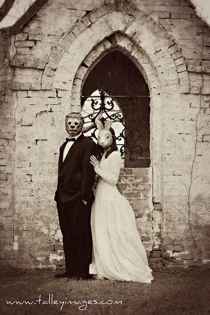 We're horror movie junkies, so why not have a Kubrick/The Shining-style creepy wedding photo Halloween Wedding Photos, Creepy Wedding, Horror Wedding, Halloween Themed Wedding, Photos Poses, Goth Wedding, Dark Wedding, Wedding Photography Tips, Beautiful Wedding Photos