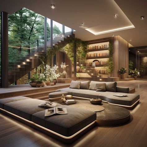 21+ Next-Level Sunken Living Room Inspirations for Contemporary Spaces • 333+ Images • [ArtFacade] Luxury Sunken Living Room, Leveled Living Room, Vintage Contemporary Living Room, Large Living Room Layout, Contemporary Bedrooms, Contemporary Lounge, Sunken Living Room, Luxury Living Room Design, Rustic Home Design