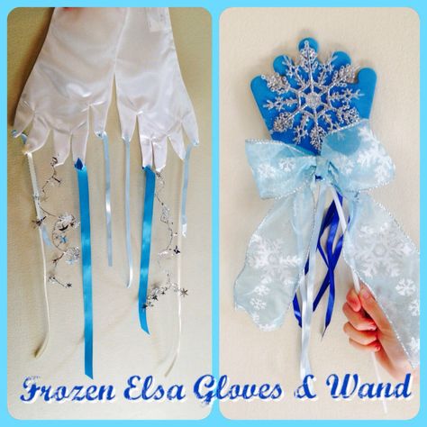 DIY craft: Frozen Elsa Gloves and Wand Frozen Dress Up, Frozen Jr, Frozen Crafts, Disney Frozen Party, Toddler Patterns, Frozen Dress, Frozen Costume, Princess Diy, Diy Disney