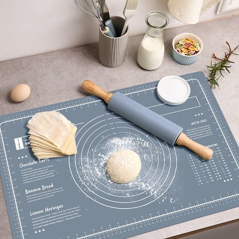 PRICES MAY VARY. 【Non-stick and Non-slip】: Has the advantages of the silicone, it is easy to take out out pie crust or biscuit dough with this pastry mat after rolling or kneading. At the same time, its nature will ensures the pastry mat will stick to the counter top firmly and never shift. You can definitely enjoy your baking work with this silicone pastry mat. 【Extra-thick & Exact-large & Double Aided Available】: The weight of this pastry mat is up to oz, we promise this pastry mat is made of Pastry Mat, Pastry Kitchen, Pastry Board, Kneading Dough, Chocolate Banana Bread, Chocolate Tart, Silicone Baking Mat, Pastry Dough, Lemon Meringue