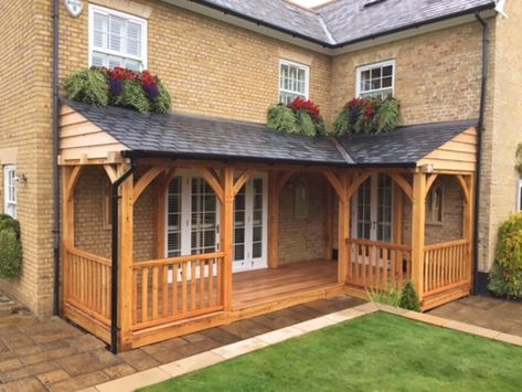 Lean To Porch, Build Porch, Corner Porch, Veranda Ideas, Porch Extension, Timber Frame Porch, Lean To Roof, Porch Kits, Porch Styles