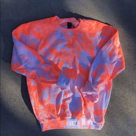 Neon Orange Tie Dye Crewneck. New With Tags. Never Worn Size Small. Neon Tie Dye, Tie Dye Crewneck, Orange Tie Dye, Orange Tie, Tie Dye Outfits, Dye Hoodie, Fall Clothes, Tie Dye Hoodie, Neon Orange