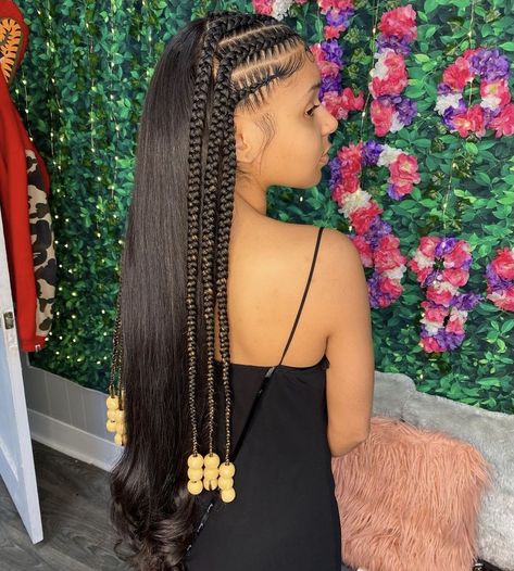 Braids And Curls, Curly Crochet Hair Styles, Box Braids Hairstyles For Black Women, Quick Weave Hairstyles, Braids Hairstyles Pictures, Braided Cornrow Hairstyles, Cute Box Braids Hairstyles, Quick Braided Hairstyles, Braids With Curls