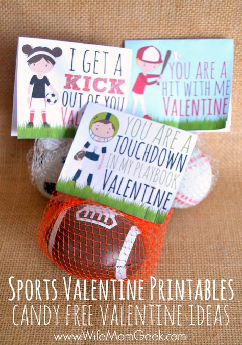 Sports Valentines Printables - Candy Free Valentine Ideas Sports Valentines, Candy Free Valentines, Valentines Ideas For Him, Valentine Printables, Valentinstag Party, Class Valentines, Valentine's Day Printables, Printables For Kids, Classroom Gifts