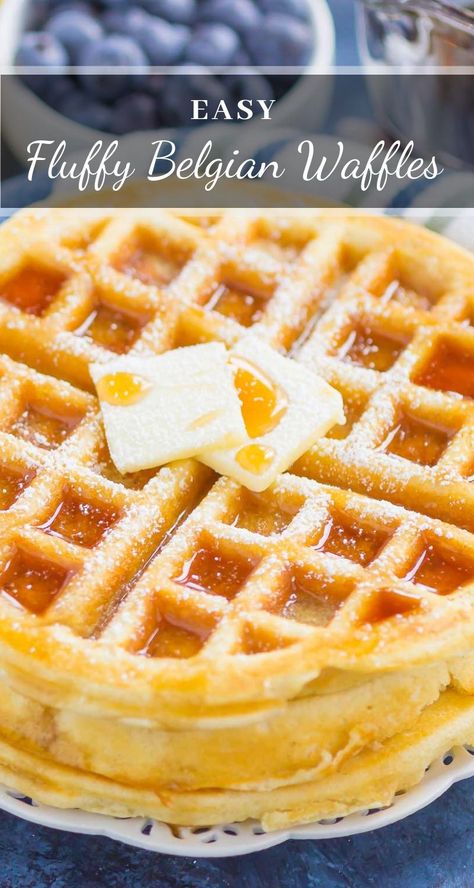 Easy Belgian Waffle Recipe, Best Belgian Waffle Recipe, Waffles Homemade, Belgian Waffles Recipe, Easy Waffle Recipe, Waffle Iron Recipes, Belgium Waffles, Waffle Maker Recipes, Waffles Easy