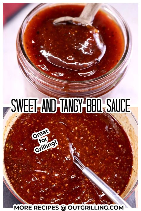 Sweet Barbecue Sauce Recipe, Tangy Bbq Sauce Recipe, Sweet And Tangy Bbq Sauce, Bbq Sauce Homemade Easy, Homemade Bbq Sauce Recipe, Bbq Pork Chops, Sweet Bbq Sauce, Tangy Bbq Sauce, Barbecue Sauce Recipes