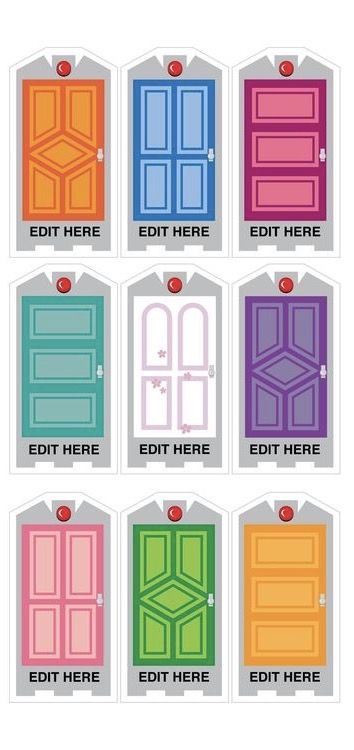 Monsters Inc Name Tags, Monsters Inc Color Palette, Monsters Inc Doors Diy, Scare Floor Monsters Inc, Monsters Inc Doors Printables, Monster Inc Door Decorations Classroom, Monsters Inc Props, Monsters Inc Ra Theme, Monster Bulletin Board Ideas