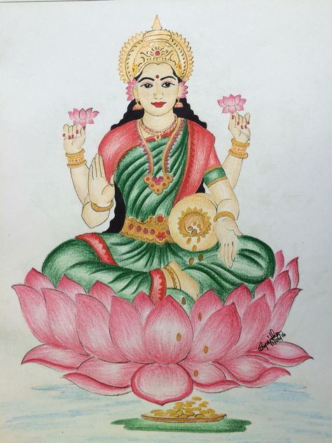 Lakshmi Lakshmi Line Art, Lakshmi Ji Rangoli Designs, Lakshmi Drawing Art, Lakshmi Ji Drawing, Laxmi Goddess Drawing, Maa Laxmi Drawing, Laxmi Ji Drawing, Lakshmi Rangoli Designs, Lakshmi Drawing