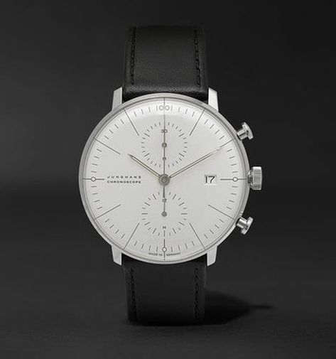 Product, Watch, Analog watch, Glass, Watch accessory, Font, Metal, Still life photography, Black, Clock, Junghans Max Bill Chronoscope, Max Bill Chronoscope, Junghans Max Bill, Nice Watch, Analog Watches, Chrono Watches, Max Bill, Beautiful Watch, Minimalist Watch