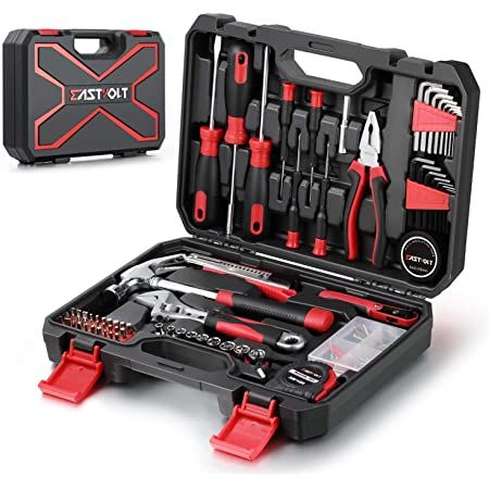 HIGH QUALITY MATERIAL - High-quality steel and finished in heat-treated chrome attributes strength, durability and anti-corrosion to this set. Plastic Tool Box, Mechanics Tool Set, Electrician Tools, Hand Tool Kit, Hand Tool Set, Tool Box Storage, Tool Kits, Mechanic Tools, Household Tools