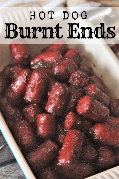 Hot Dog Burnt Ends, Hot Dogs Recipes, Bbq Recipe, Smoker Cooking, Burnt Ends, Pellet Grill Recipes, Traeger Recipes, Smoked Meat Recipes, Hot Dog Recipes