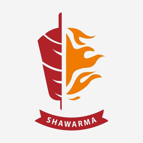 Shawarma logo for restaurants and markets. Shawarma Logo Design Creative, Shawarma Logo Design, Shawarma Logo, Kebab Logo, Fire Icons, Doner Kebab, Restaurant Names, Cafe Logo, Logo Restaurant