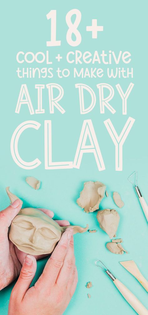 Looking for some cool things to make with air drying clay? These ideas range from jewelry making crafts to home decor and beyond!This post contains affiliate links. Model Magic Clay Ideas For Adults, Air Clay Projects Ideas, Air Clay Gifts Diy, Working With Air Dry Clay For Beginners, Dry Clay Ideas Diy Crafts, Handmade Air Dry Clay Ideas, Things To Make Out Of Air Dry Clay Candle Holders, No Kiln Clay Projects, Fimo Air Dry Clay