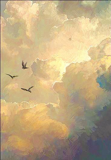 Lukisan Lanskap, Scene Wallpaper, Seni Vintage, Seni Cat Air, Sky Painting, Lukisan Cat Air, Cloudy Sky, Cloud Painting, Aesthetic Painting