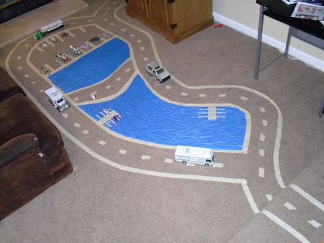 Fun Ways to Make Tracks - Modern Parents Messy Kids Messy Kids, Transportation Theme, Rainy Day Activities, Indoor Activities, Fun Activities For Kids, Kids' Room, Race Track, Family Activities, Masking Tape