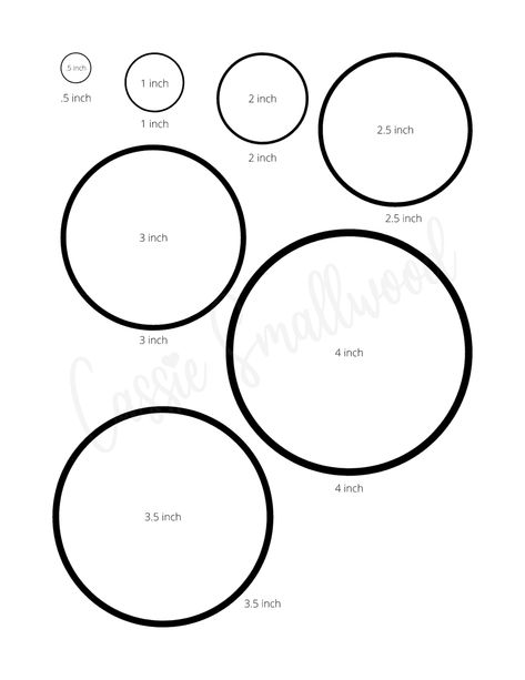 17 Sizes Of Printable Circle Templates - Cassie Smallwood Diy Mail, Printable Circles, Winter Art Projects, Graphic Design Cards, Inch Ruler, Circle Outline, Circle Template, Printable Pictures, Printable Numbers