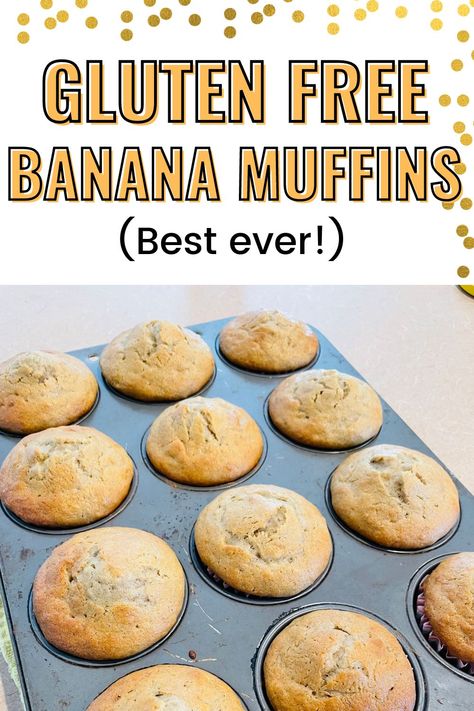 gluten free banana muffins best ever! Gluten Free Banana Bread Muffins, Dairy Free Banana Muffins, Gluten Free Breakfast Muffins, Banana Muffin Recipe Easy, Banana Muffins Recipe, Ripe Banana Recipe, Gluten Free Banana Muffins, Gf Sweets, Banana Muffins Easy