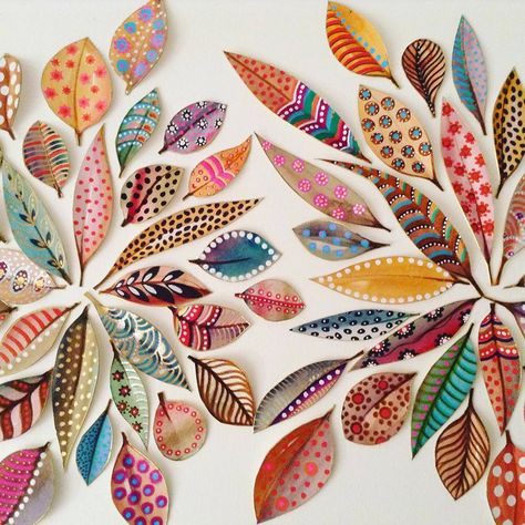 Leaf Diy Crafts, Craft With Leaves, Høstaktiviteter For Barn, Kerajinan Diy, Illustration Kunst, Leaf Crafts, How To Craft, Autumn Crafts, Painted Leaves