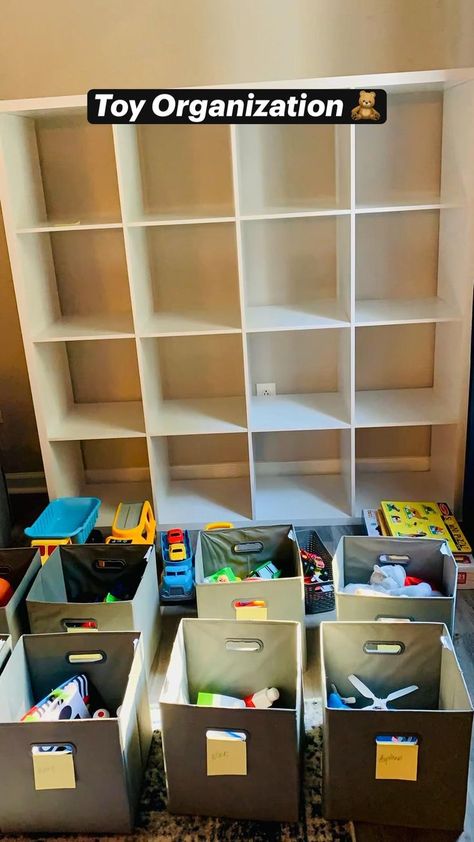 Toy Organization 🧸 | Playroom storage, Kids room organization, Playroom organization Toy Cube Organization, Sock Sorting Ideas, Kid Room Toy Storage, Kid Toy Organization Ideas, Megablocks Storage Ideas, Organize Playroom Ideas, Diy Kids Storage Ideas, Toy Storage Small Bedroom, Toy Truck Organization