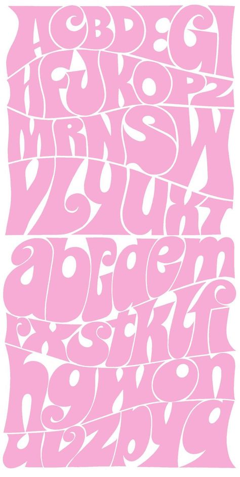 Trippy Fonts Alphabet, Graphic Design Fonts Alphabet, Artsy Fonts, Fat Font, Alfabet Font, Pink Typography, Typography Drawing, Typographie Inspiration, Design Alphabet