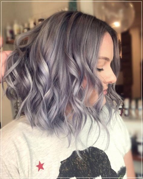 Lilac Grey Hair, Lavender Grey Hair, Ash Gray Hair Color, Purple Grey Hair, Ash Grey Hair, Gray Balayage, Grey Hair Dye, Lilac Hair, Lavender Hair