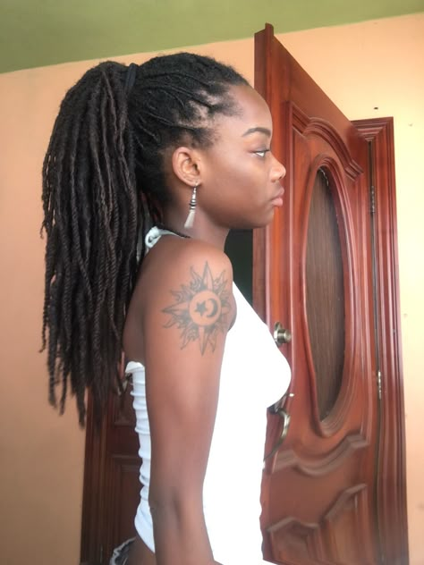 Dreadlock Ponytail Black Women, Dreads In Ponytail, Long Natural Dreads Black Women, Ponytail Locs, Locs Ponytail, Dreadlocks Ponytail, Loc Ponytail, Dreadlock Ponytail, Lauryn Hill Locs Dreads