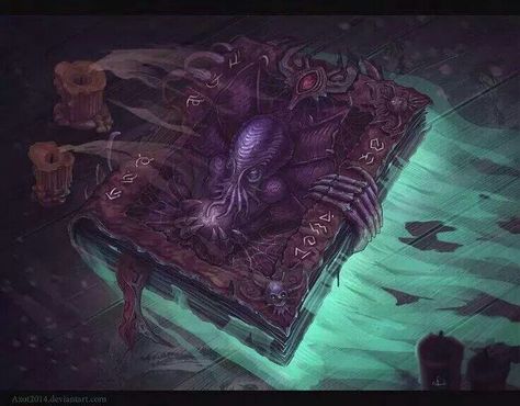 Azot2014 art necronomicon cthulhu Magic Items, Cthulhu Mythos, Magical Book, Fantasy Props, Cosmic Horror, 다크 판타지, Magic Book, Fantasy Rpg, Fantasy Inspiration