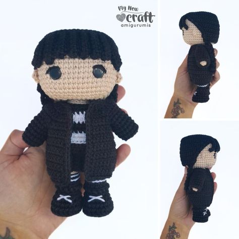 Wednesday Addams 2.0 Amigurumi Crochet pattern by My New Craft Amigurumis Wednesday Addams, Unique Crochet, New Crafts, Knit Outfit, Amigurumi Crochet, Easy Projects, Free Patterns, Amigurumi Pattern, Crochet Amigurumi