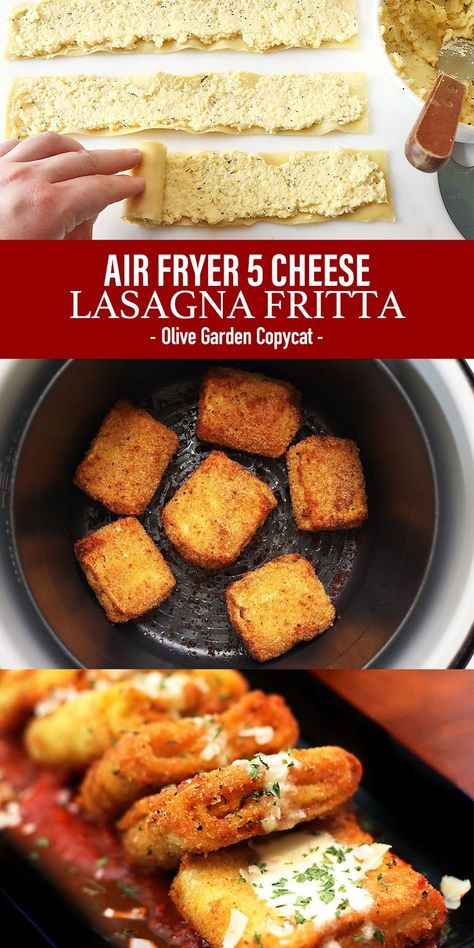 Air Fryer Lasagna Fritta an Olive Garden Copycat Recipe Air Fryer Lasagna, Lasagna Fritta, Air Fryer Oven Recipes, Dinner Recipes Healthy, Easy Air Fryer, Air Fryer Dinner Recipes, Dinner Recipes For Family, Dinner Healthy, Air Fryer Recipes Easy