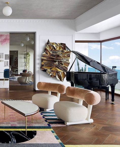 This design truly defines personal style. Every element speaks to the individuality of the owner.  📷 @bassadesign  #PersonalisedSpaces #InteriorDesign #LuxuryHomes Current Obsession, Grand Piano, Décor Diy, Gorgeous Art, Elle Decor, Luxury Interior Design, Luxury Living Room, Contemporary Decor, Best Interior