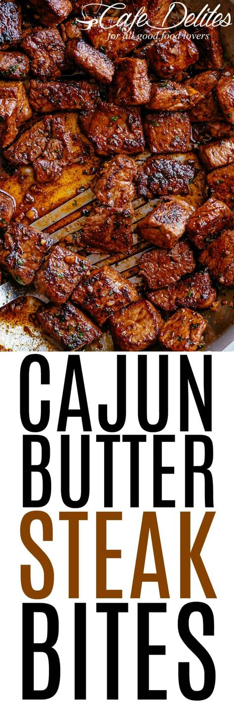 Sprouts Meals, Cajun Butter Steak, Fancy Recipes, Resep Steak, Butter Steak Bites, Cajun Butter, Steak Bites Recipe, Steak Sandwiches, Meat Eater