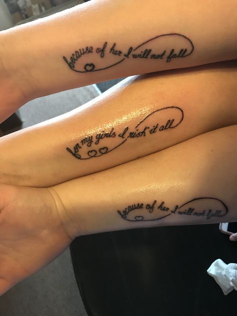 2 Daughters Tattoo, Mother And 2 Daughters Tattoo, Mother And 2 Daughters, Mother Daughter Infinity Tattoos, Grandmother Tattoo, Daughters Tattoo, Mom And Daughter Tattoos Matching, Mommy Daughter Tattoos, Maching Tattoos