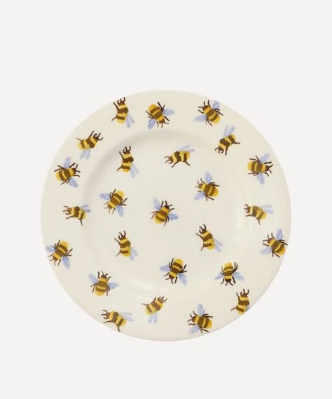 Emma Bridgewater - Bumblebee 8.5-Inch Plate Bee Plate, Painting Porcelain, Paint Pottery, Class Auction, Working Bee, Emma Bridgewater Pottery, Bumble Bee Print, Pottery Inspo, Auction Projects