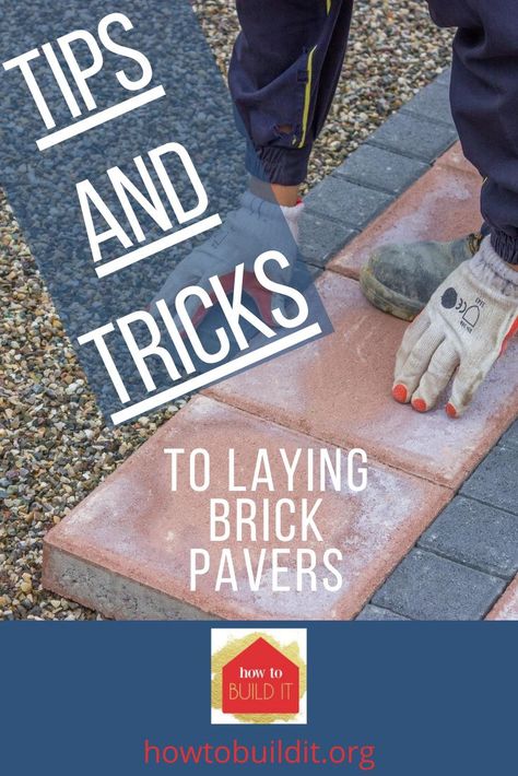 Laying Brick Pavers, Easy Brick Patio Diy, How To Lay Brick Pavers, How To Lay Pavers On Dirt, How To Level Ground For Pavers, How To Lay Brick, Laying Brick, How To Lay Pavers, Paving Diy