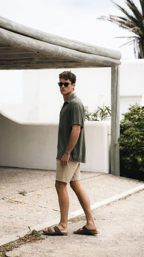 [SponsoredPost] 59 Great Beach Vacation Outfits Hacks You Need To See Right Now #beachvacationoutfits Men With Birkenstocks, Men’s Summer Evening Outfits, Men Outfits With Birkenstocks, Birkenstock Men Aesthetic, Male Birkenstock Outfit, Outdoor Aesthetic Outfits Men, Birkenstock Mens Outfit, Mens Berkinstock Outfit, Arizona Mens Fashion