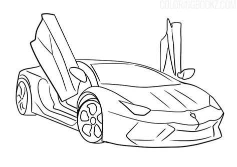 Lamborghini Aventador Colouring Page - Coloring Books Car Drawing Easy, Cars Coloring, Jelly Wallpaper, Cool Car Drawings, Cars Coloring Pages, Colouring Page, Easy Coloring Pages, Car Colors, Car Drawings