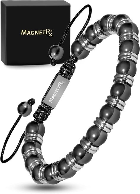 Amazon.com: MagnetRX® Magnetic Hematite Bracelet – MAX Strength Magnetic Stones – Beaded Magnetic Bracelets for Men and Women (Classic 6mm Bead) : Health & Household Hematite Bracelet, Magnetic Bracelet, Hematite Beads, Stone Beads, Bracelets For Men, Magnets, Mens Jewelry, Beaded Bracelets, Beads