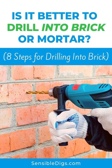 Drilling Into Brick, How To Drill Into Brick, How To Hang On Brick Wall, Brick Hanger, Space Hacks, Small Space Hacks, Plant Bracket, Art Learning, Brick Veneer