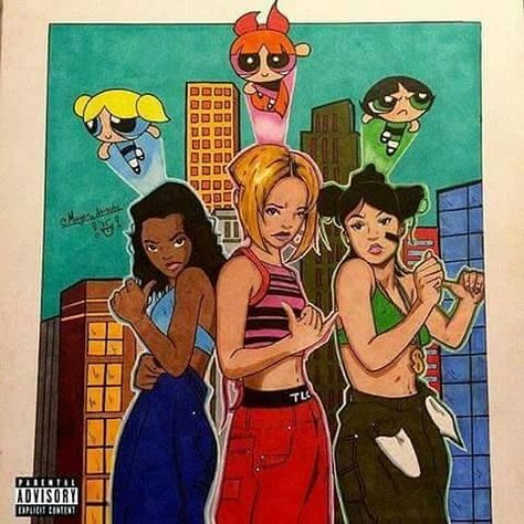 Love this mash-up! #PowerPuffGirls meets #tlc 90s Drawings, Melanin Art, Afrikaanse Kunst, Black Art Painting, Dope Cartoon Art, Black Artwork, Black Cartoon, Black Art Pictures, Black Love Art