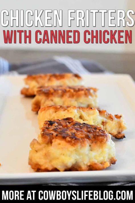 Fried Chicken Cake, Chicken Cakes, Chicken Fritters Recipe, Chicken Patty Recipes, Chicken Fritters, Easy Fried Chicken, Can Chicken Recipes, Keto Fried Chicken, Chicken Cake