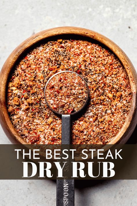 Best Steak Seasoning Dry Rubs, Flank Steak Dry Rub Recipe, The Best Steak Seasoning, Best Steak Rub Recipe, Ribeye Seasoning Recipe, Steak Dry Rub Recipe Grilling, Dry Rub Steak Seasoning, Homemade Steak Rub, Best Steak Seasoning Grilling