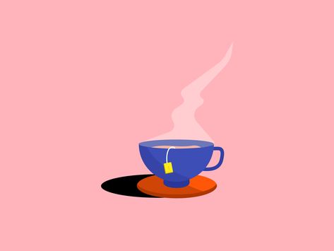 Tea by Alver Hothasi Hot Tea Illustration, Tea Time Drawing, Tea Graphic Design, Cup Of Tea Illustration, Studio Db, Tea Cup Illustration, Teacup Illustration, Tea Graphic, Tea Time Illustration