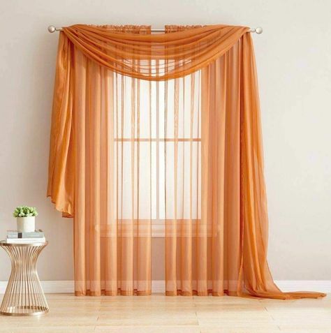 PRICES MAY VARY. Polyester Liven up your home with the Addison light filtering sheer curtains. They allows natural light to flow through any room. Made of durable yet soft polyester sheer fabric. Set of 2 Panels - Includes two 54" Wide Sheer Curtains Available in over 20 colors and 4 Lengths: 63" Short, 84" Standard, 95" long and 108" Extra Long Easy Care, Machine Washable Liven up your home with the Addison light filtering sheer curtains. They allows natural light to flow through any room. Made Scarf Valance, Window Scarf, Window Toppers, Voile Curtains, Sheer Curtain Panels, Warm Home, Curtain Valance, Curtains Window Treatments, Sheer Curtain