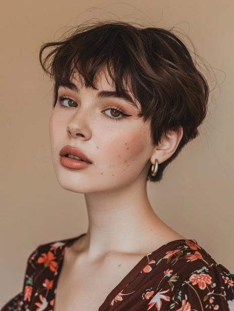 Trendy Pixie Haircut with Bangs: 2024 Style Guide Cute Very Short Haircuts, Short In The Back Haircut, Short Haircuts On Women, Wavy Pixie Haircut With Bangs, Woman’s Short Hair, Cute Short Hair For Women, Pixie Short Cut, Short Hairstyle Women Professional, Pixie Haircut With Short Bangs